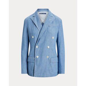 NEW Polo Ralph Lauren Women's 8 Double-Breasted Chambray Blazer NWT $698
